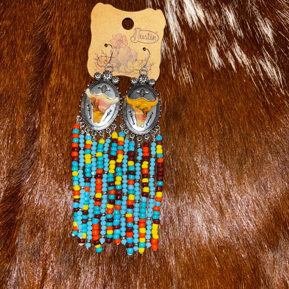 Justin Boots Multicolor Beaded Earrings